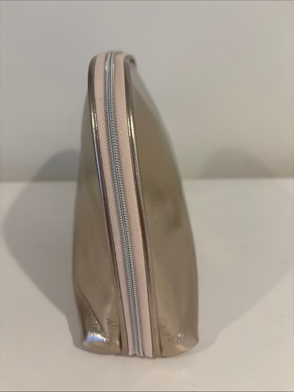 JIMMY CHOO make up bag cosmetic case top zip toiletry bag rose gold travel pouch - Picture 6 of 14
